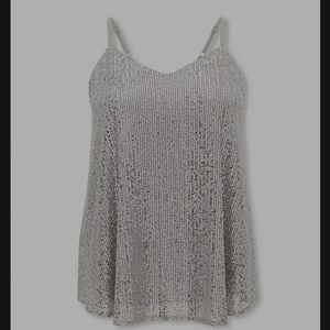 Torrid Silver Sequin Swing Cami 2/2X 18/20 NWT